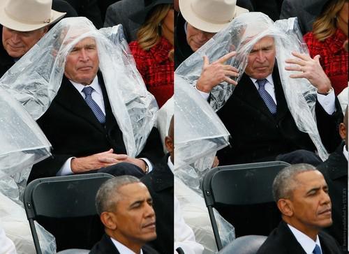 Джордж Буш (сверху) и Барак Обама