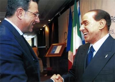 Давид Каплан (слева) и Сильвио Берлускони